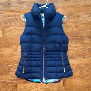 Lilly Pulitzer Navy Blue Puffer Vest